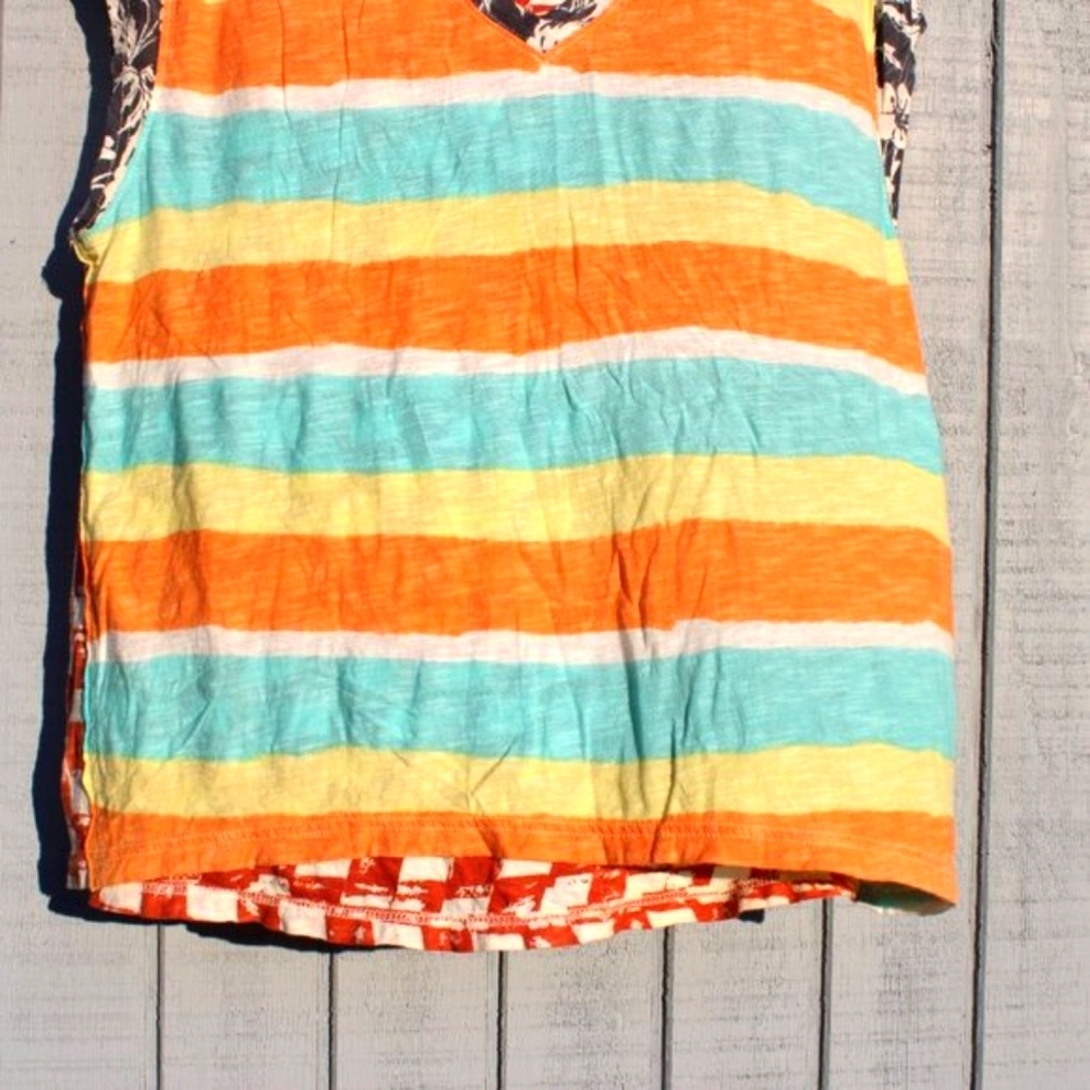 We The Free (Free People) Patchwork Striped Tee - Size S - Cotton Modal Blend - Picture 5 of 5